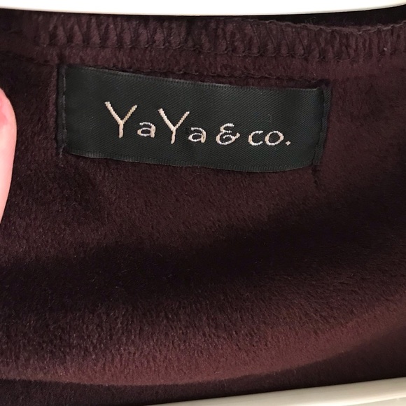 Ya ya & Co brown vegan leather and suede sleeveless vest - Picture 6 of 11